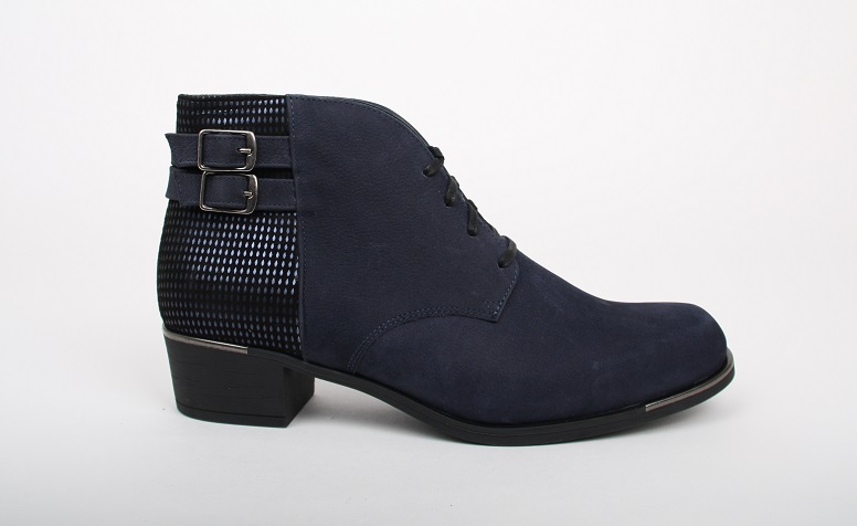 Durea 9691 H blauw enkellaars - Vreeken schoenen Alblasserdam