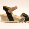 Durea 7403 H Zwart/Beige sandaal