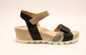 Durea 7403 H Zwart/Beige sandaal