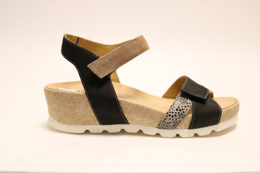 Durea 7403 H Zwart/Beige sandaal