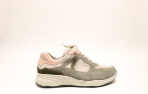 Durea 6283 K Mosgroen-beige veterschoen