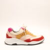 Durea 6267 H beige rood/roze veterschoen
