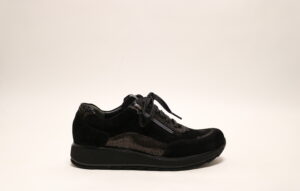 Durea 6263 K Zwart veterschoen