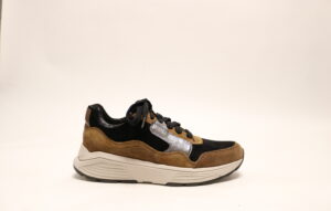Xsensible Golden Gate Lady Bruin zwart veterschoen