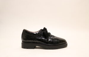 DL Sport 5923 Zwart krokolak veterschoen