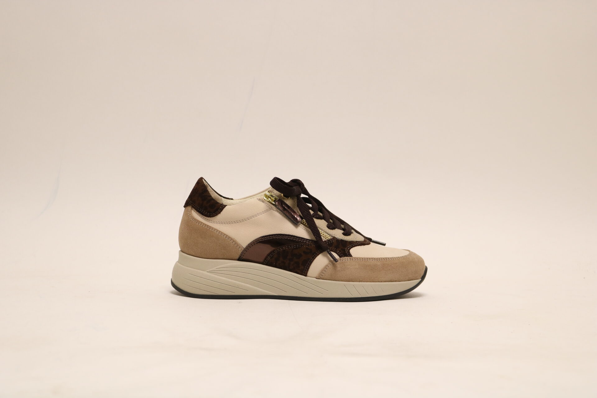 DL Sport 7132 Beige Tinten Veterschoen